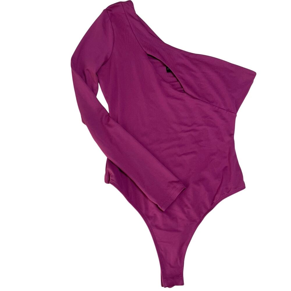JLUXLABEL Women’s Pink Knit Bodysuit Top Sz Small Soft‎ Stretch Snap Bottom
